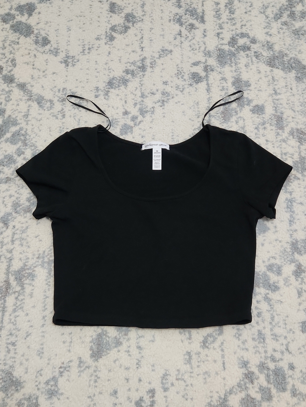 Madewell Black Scoop-Neck Cropped Tee